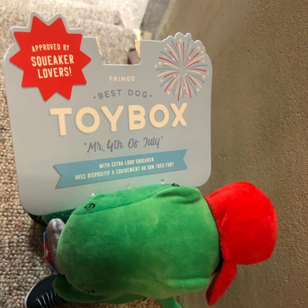 🆕 Fringe Studio Mr. 4th of July T Rex Dog Toy
